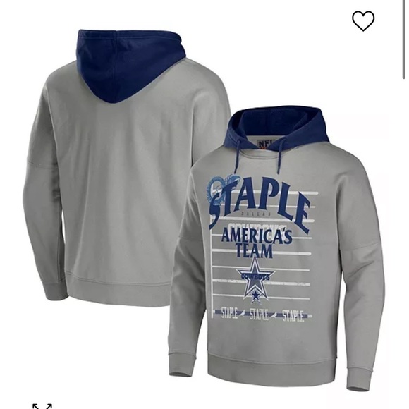 Men's NFL X Staple Gray Dallas Cowboys Oversized Gridiron Vintage-Like Wash Pull - Picture 1 of 8